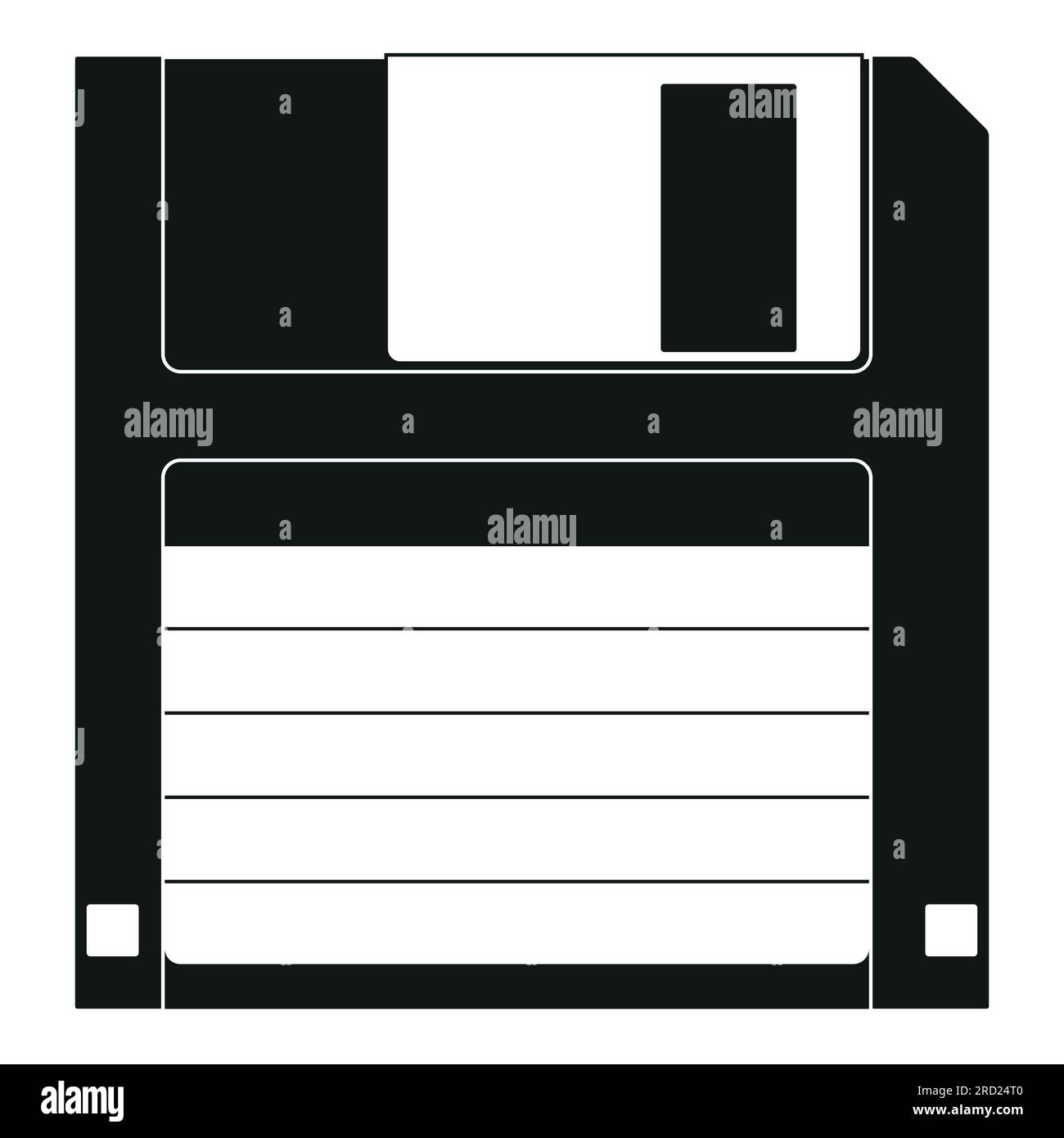 Floppy disk black and white vector illustration of floppy diskette