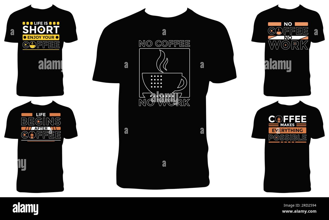 Coffee T Shirt Design Collection Stock Vector Image & Art Alamy