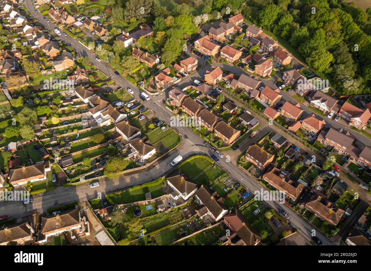Aerial view of the villge of Marden, Kent, UK Stock Photo Alamy