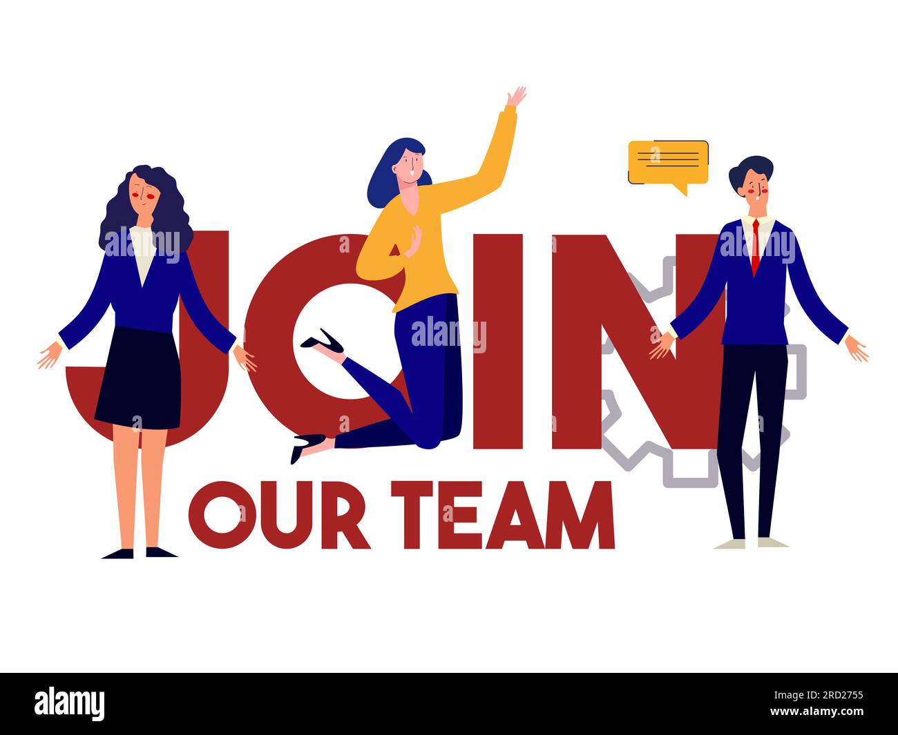 join our team hiring opportunity human resources recruit candidate job search manpower career Stock Vector