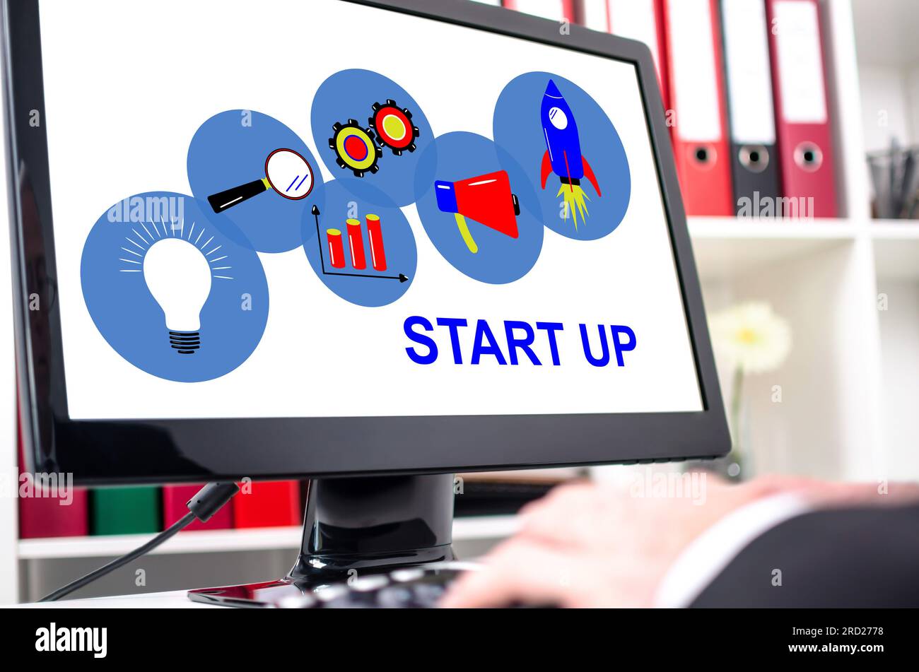 Start up concept shown on a computer screen Stock Photo - Alamy