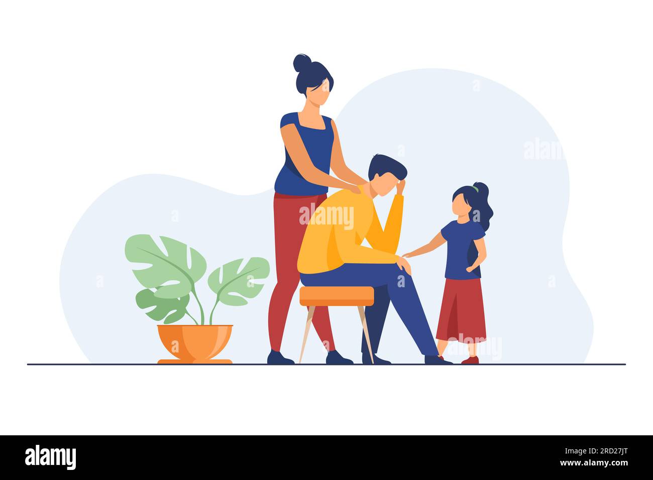 Family help dad daughter Stock Vector Images - Alamy