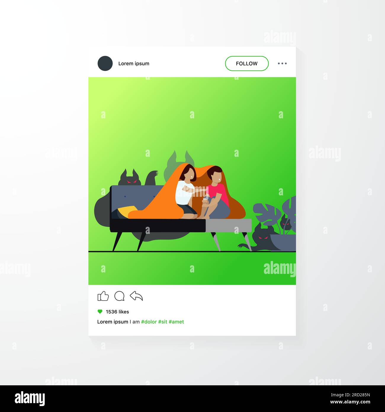 Children covering with blanket on bed Stock Vector Image & Art - Alamy