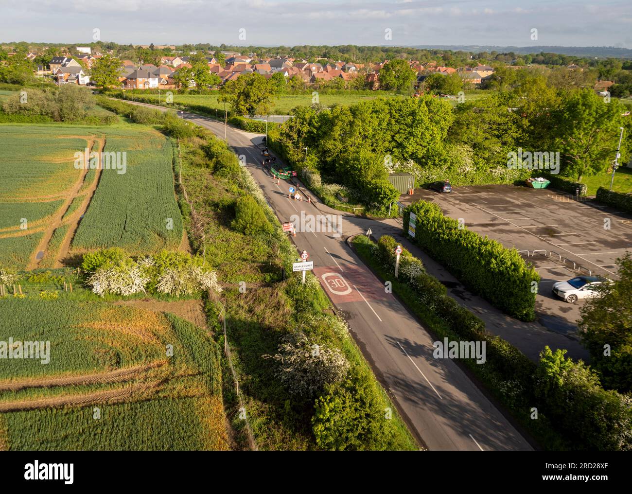 Aerial view of the villge of Staplehurst, Kent, UK Stock Photo