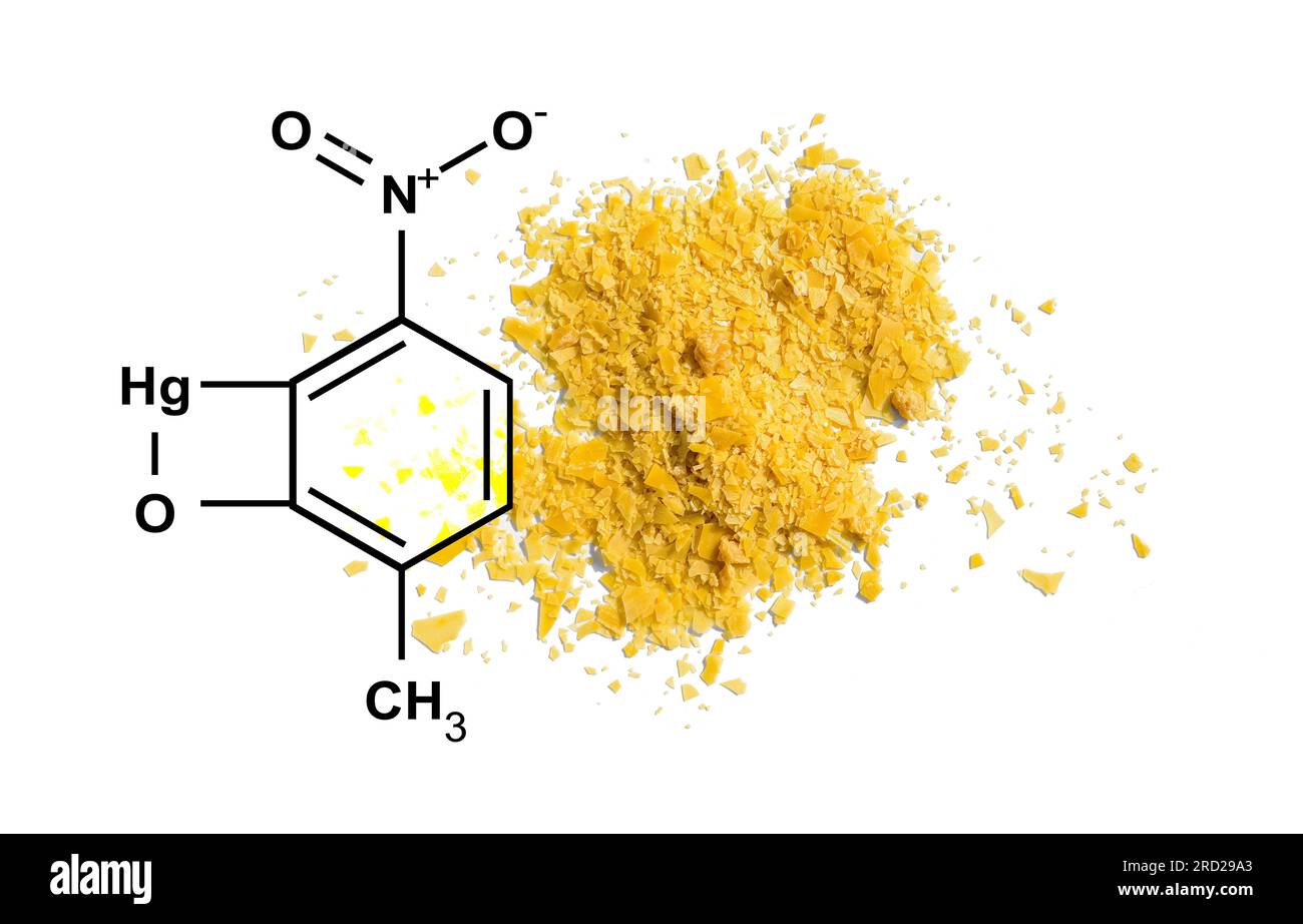 Organic carnauba wax flake with molecular structure. Chemical