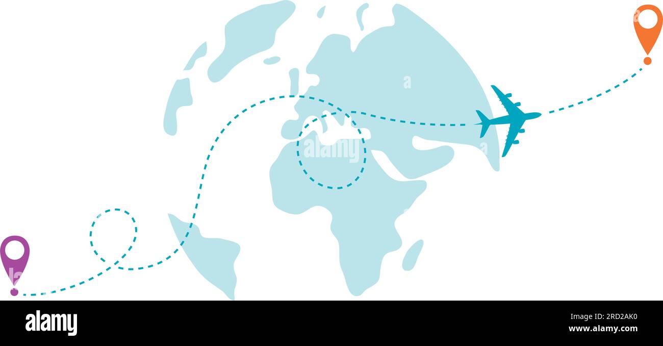 travel around the world with airplane fly adventure start point and