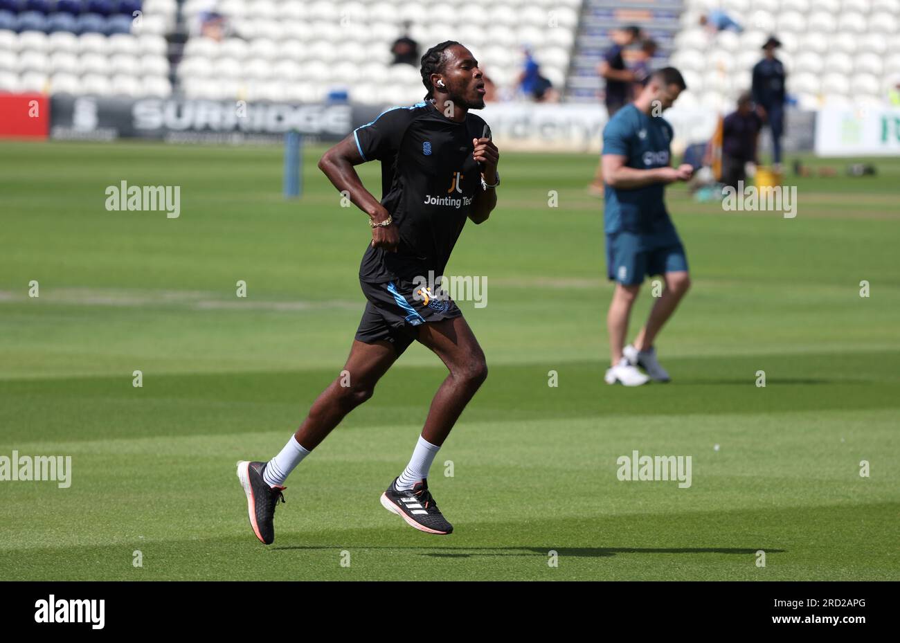 Sussex and England cricketer Jofra Archer seen back in training at the