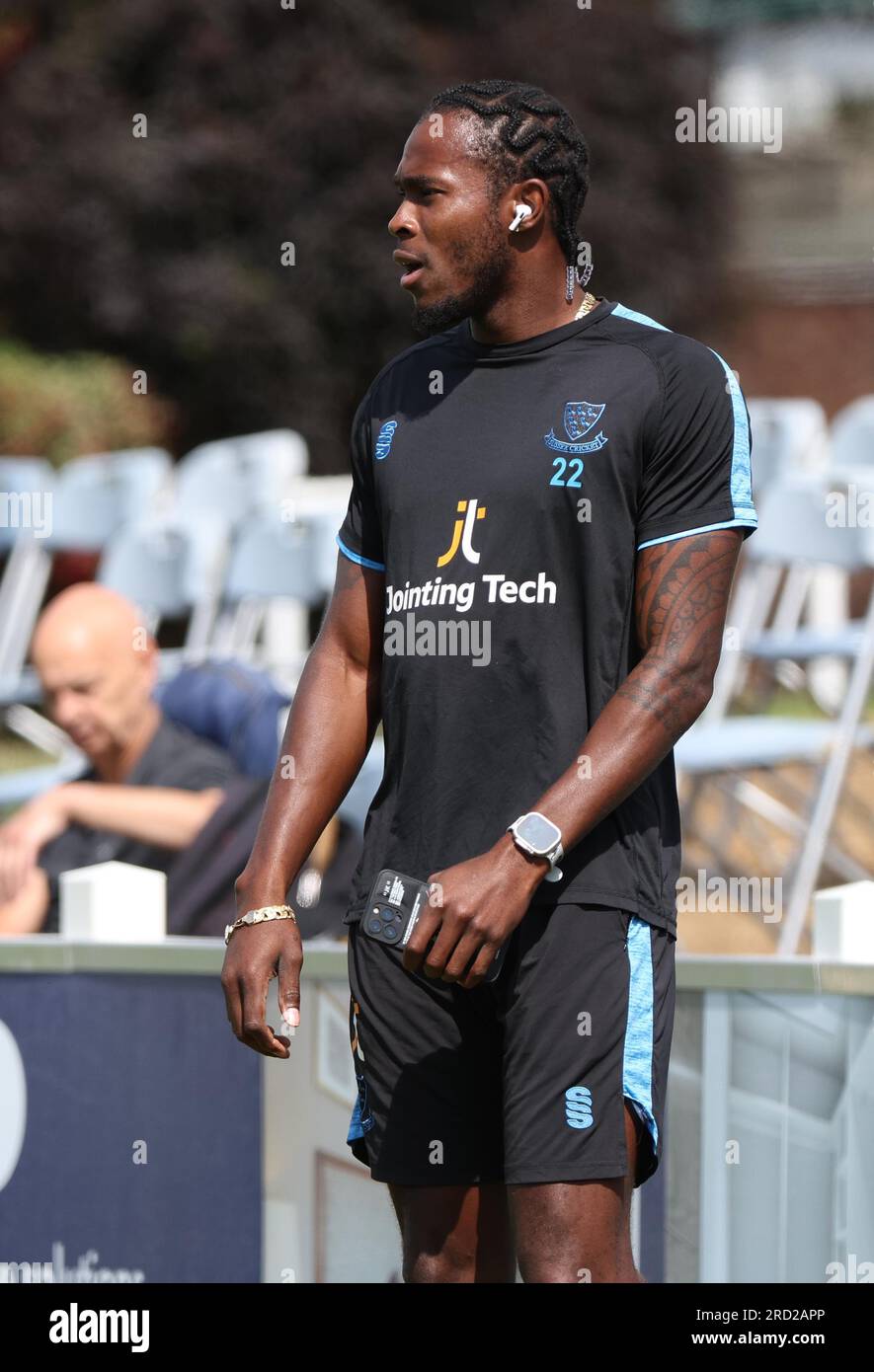 Sussex and England cricketer Jofra Archer seen back in training at the