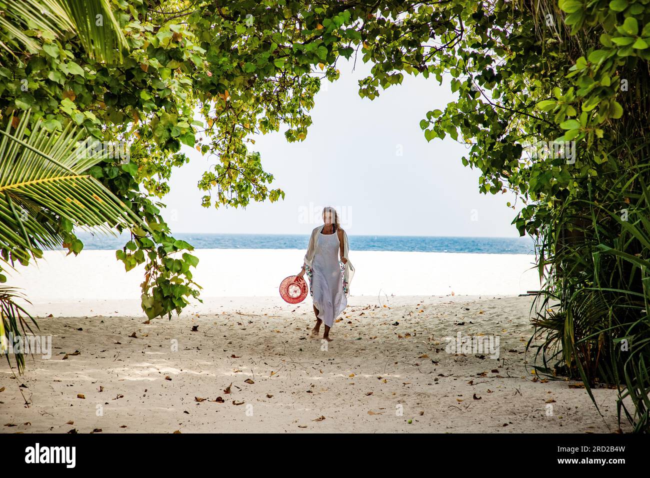 woman strolling in lush green tropical vegetation Stock Photo - Alamy