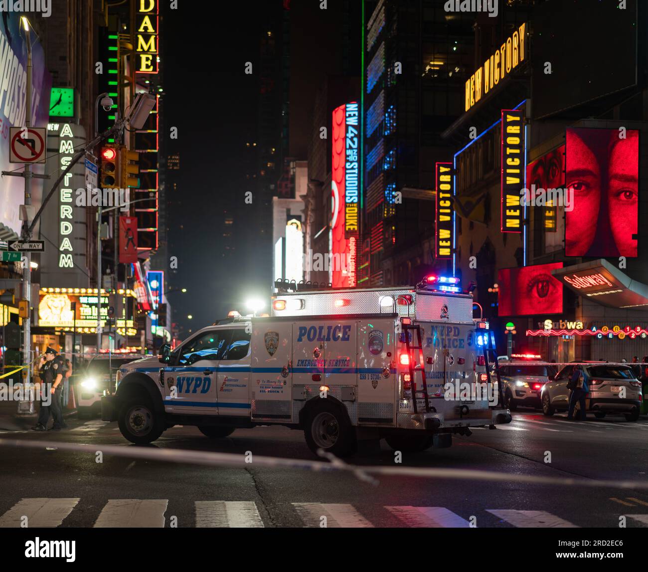 Police are investigating the scene at Times Square in Manhattan, New ...