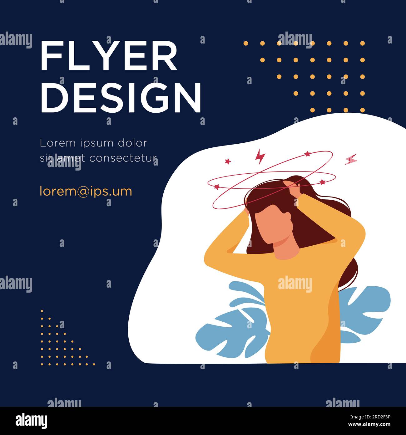 Sick person suffering from vertigo Stock Vector