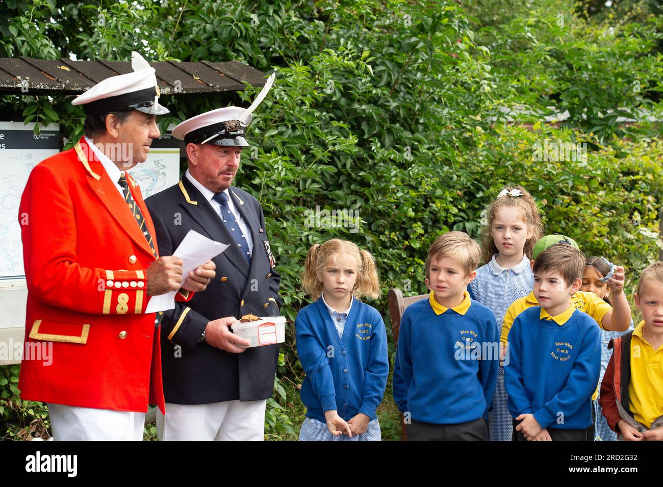 Boveney, Buckinghamshire, UK. 18th July, 2023. School children from the