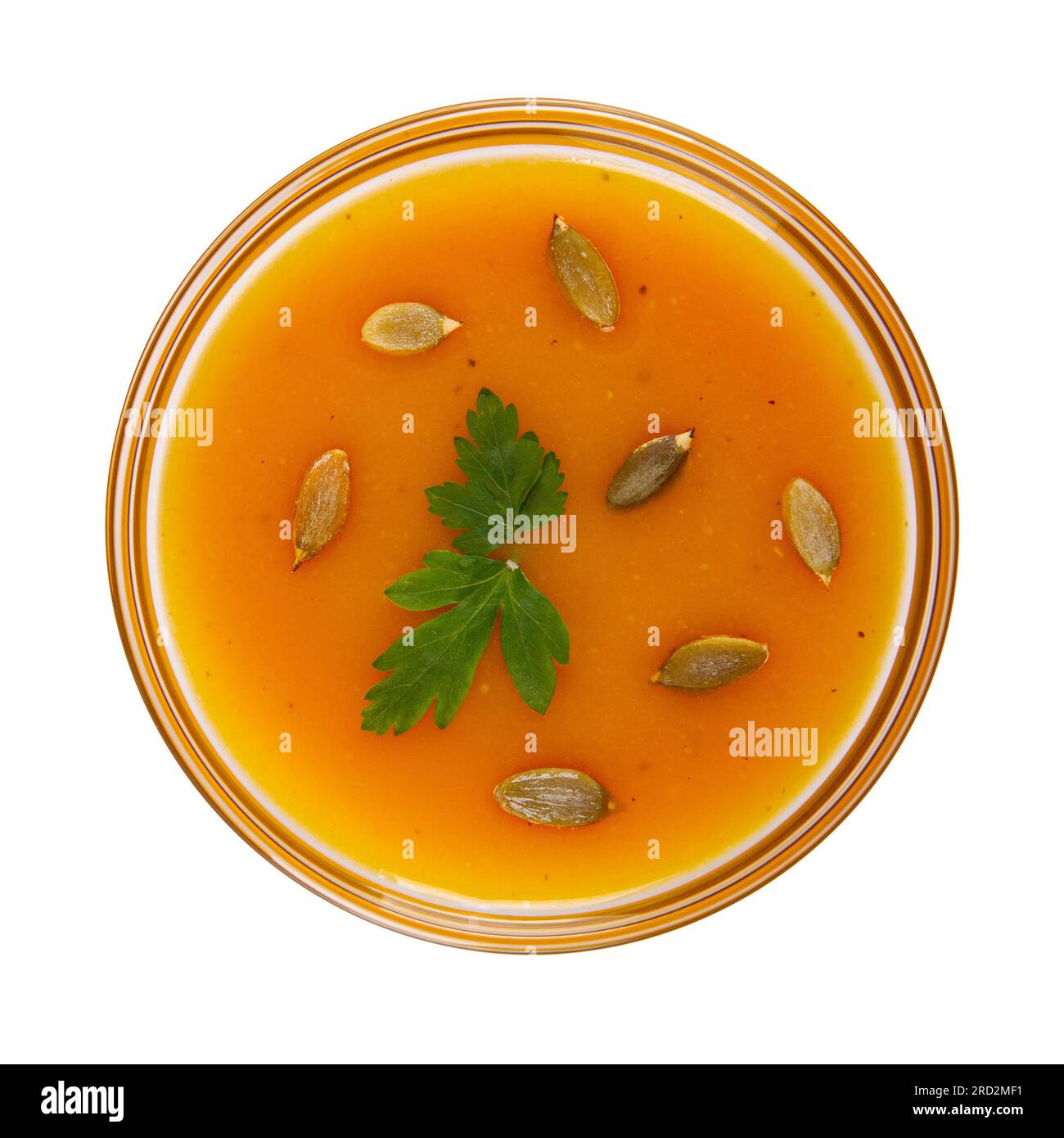 Pumpkin cream soup isolated on white background Stock Photo