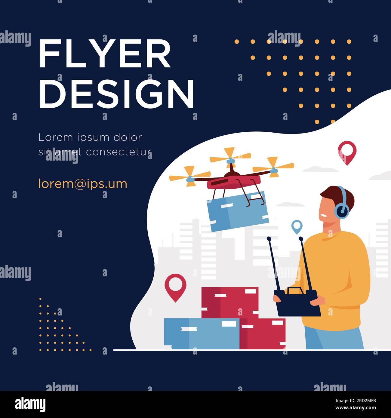 Drone delivery concept Stock Vector Image & Art - Alamy