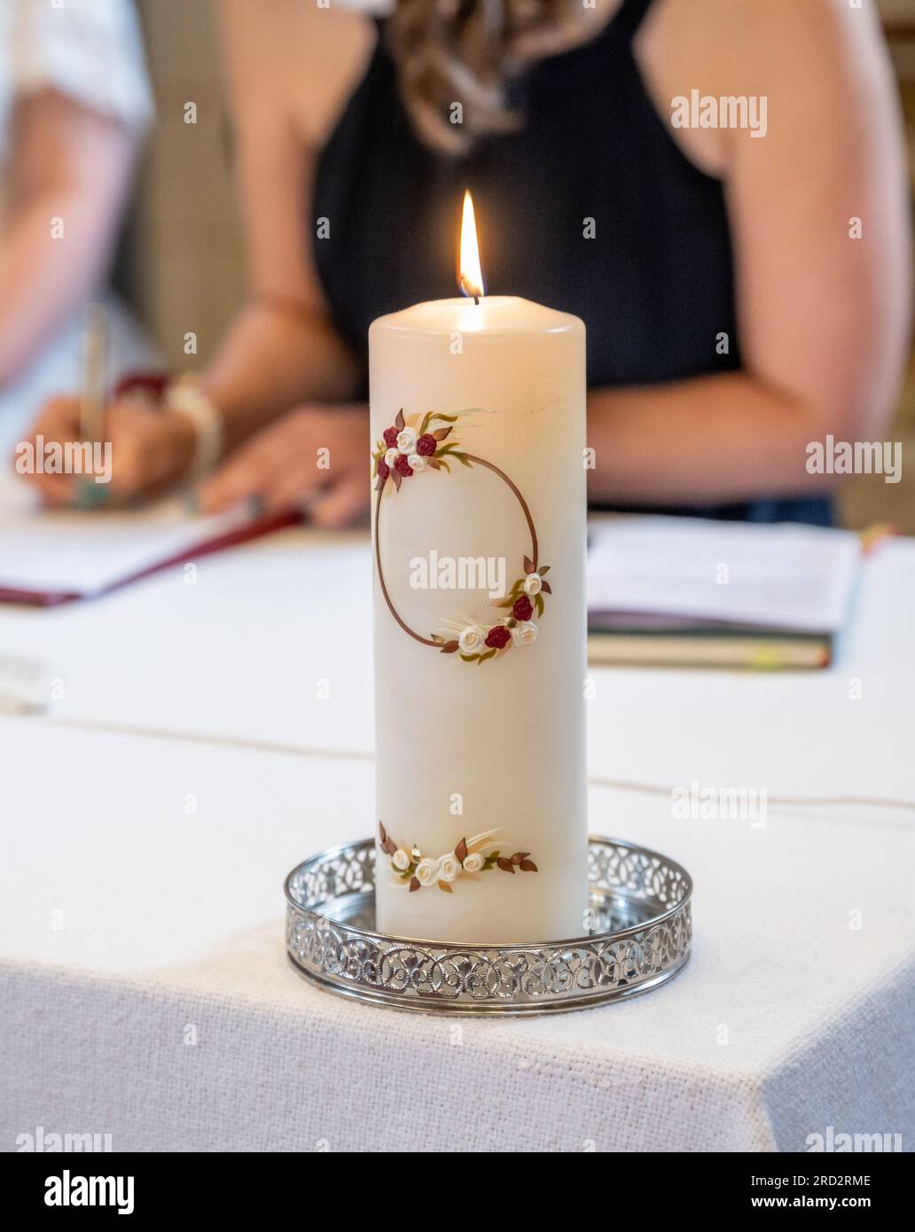 The wedding candle for the bride and groom. candle is the family hearth