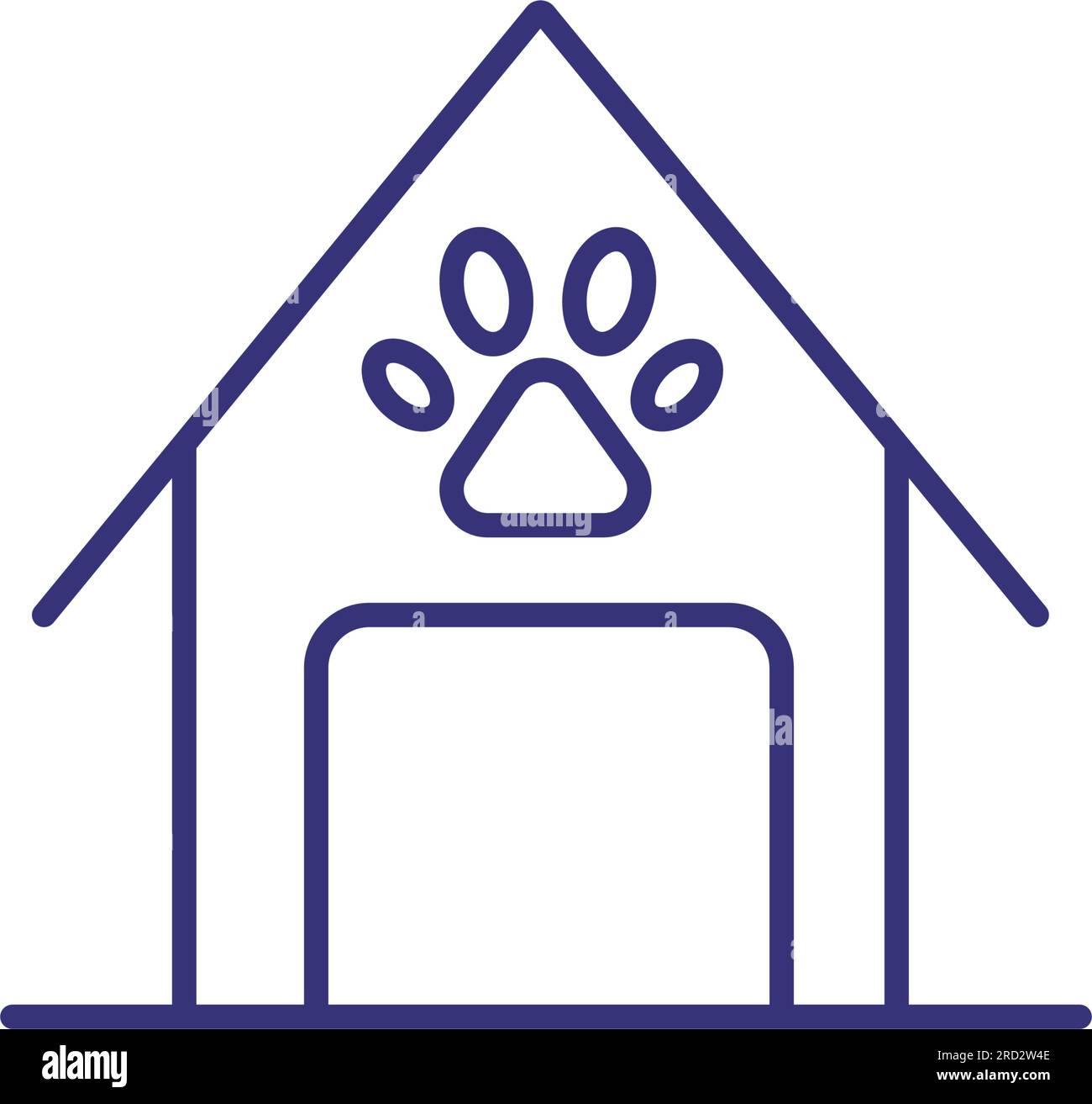 Doghouse line icon Stock Vector