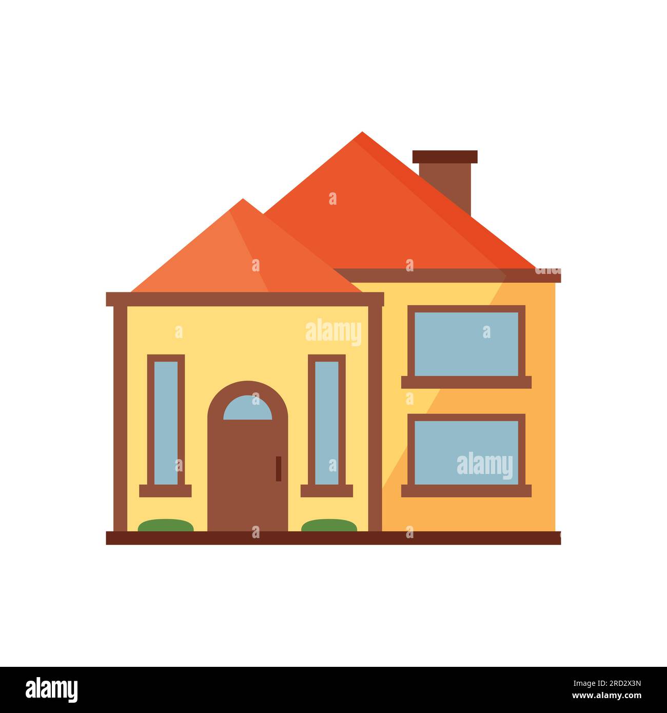 Yellow cottage with orange roof illustration Stock Vector Image & Art ...