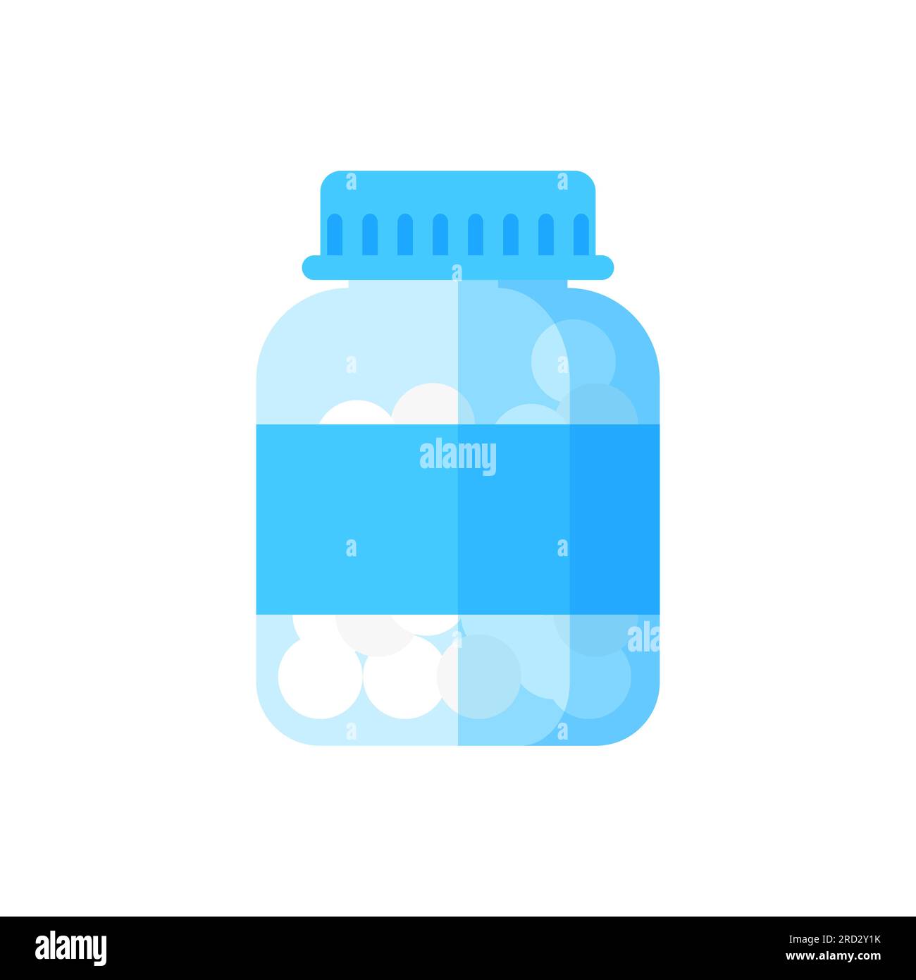Pills in transparent container illustration Stock Vector