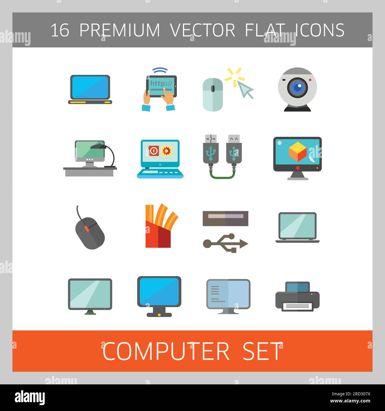 Computer Icon Set Stock Vector Image & Art - Alamy