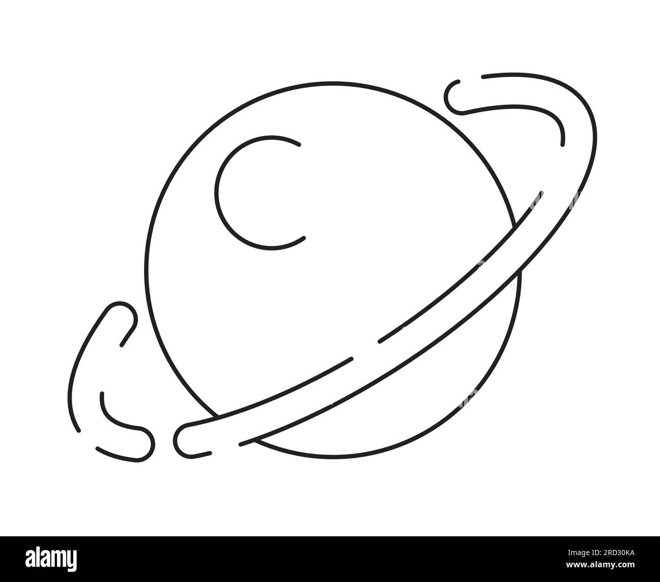 Non living planet with circle monochrome flat vector object Stock ...