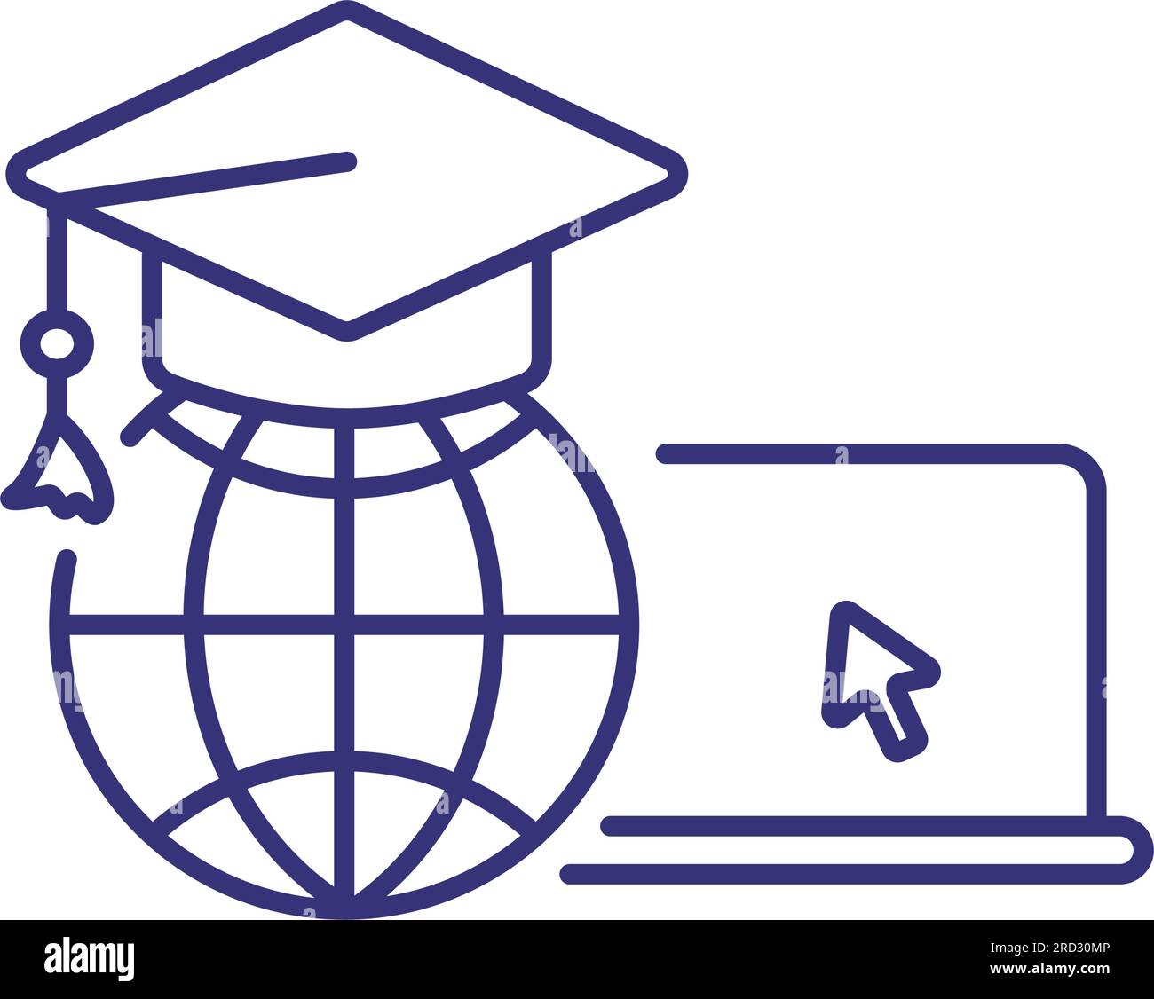 Global online education line icon Stock Vector Image & Art - Alamy