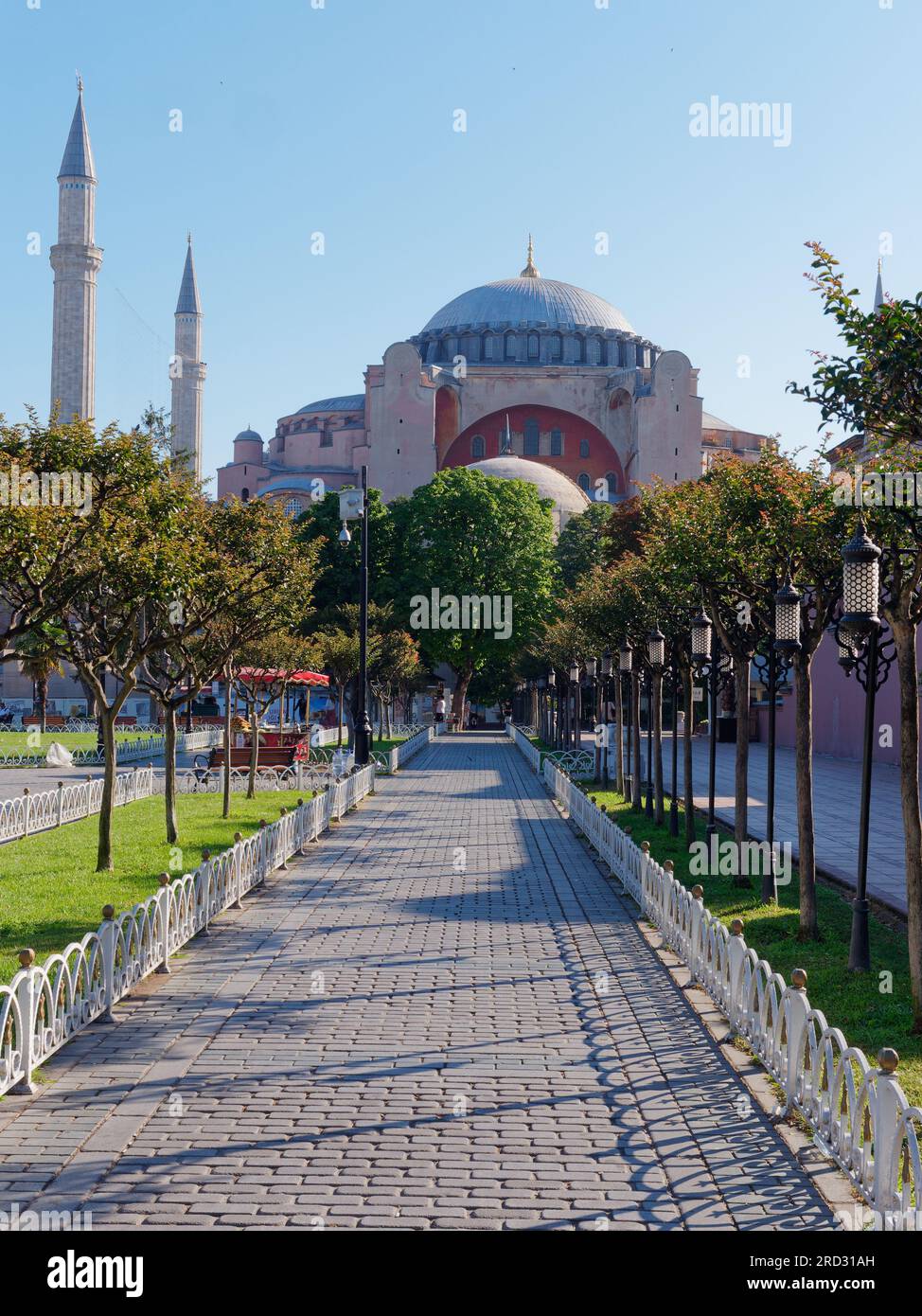Hagia Sophia Mosque in Sultanahmet Park on a summers morning, Istanbul ...