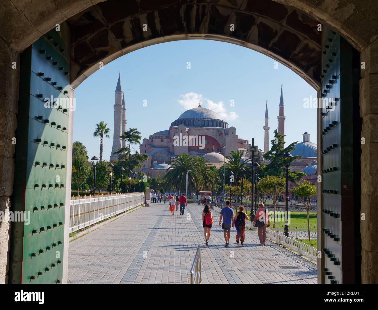 Hagia Sophia Mosque in Sultanahmet Park on a summers morning as seen ...