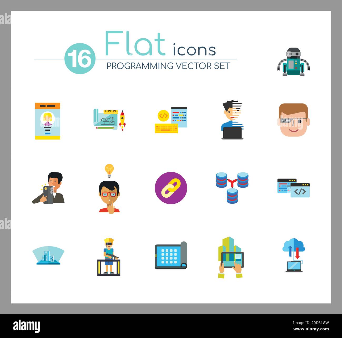 Programming Icon Set Stock Vector Image & Art - Alamy