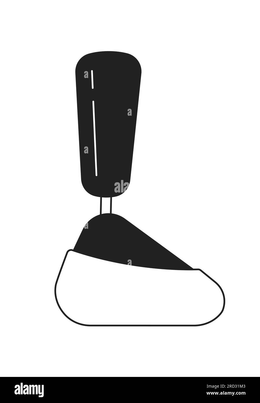 Bionic leg prosthetic monochrome flat vector object Stock Vector
