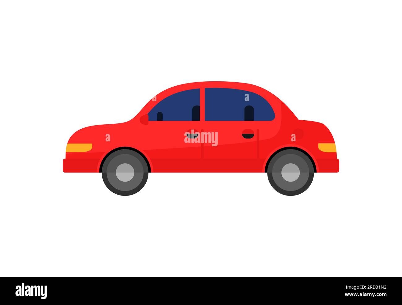 Red sedan car illustration Stock Vector Image & Art - Alamy