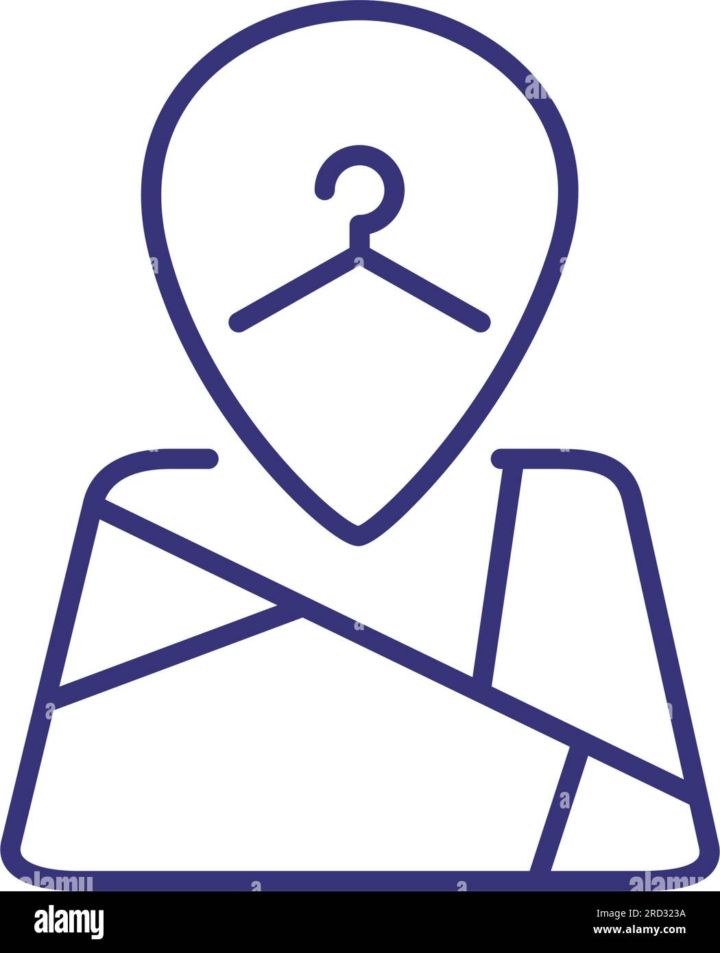 Laundry location line icon Stock Vector
