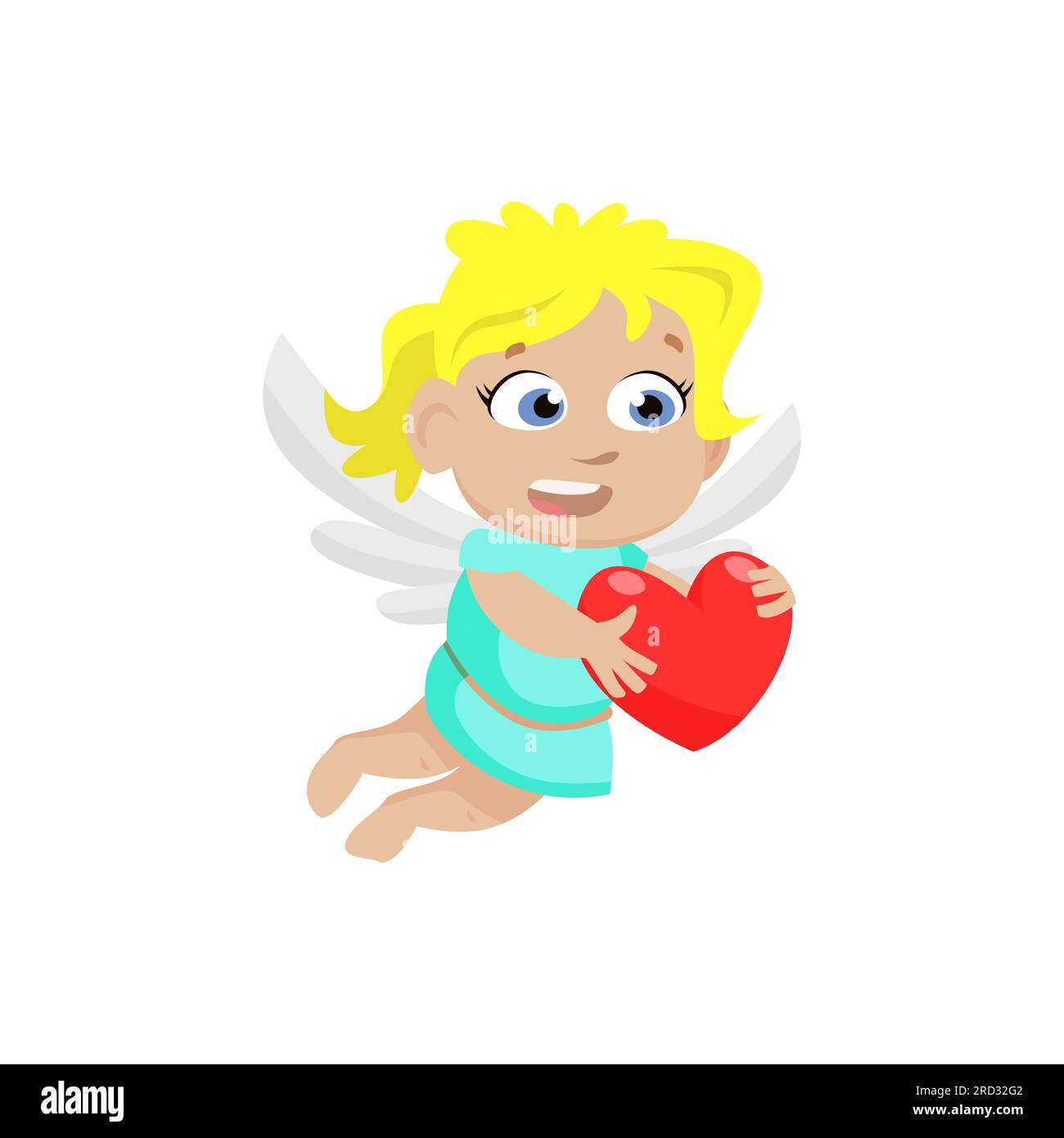 Little angel girl carrying red heart Stock Vector Image & Art - Alamy