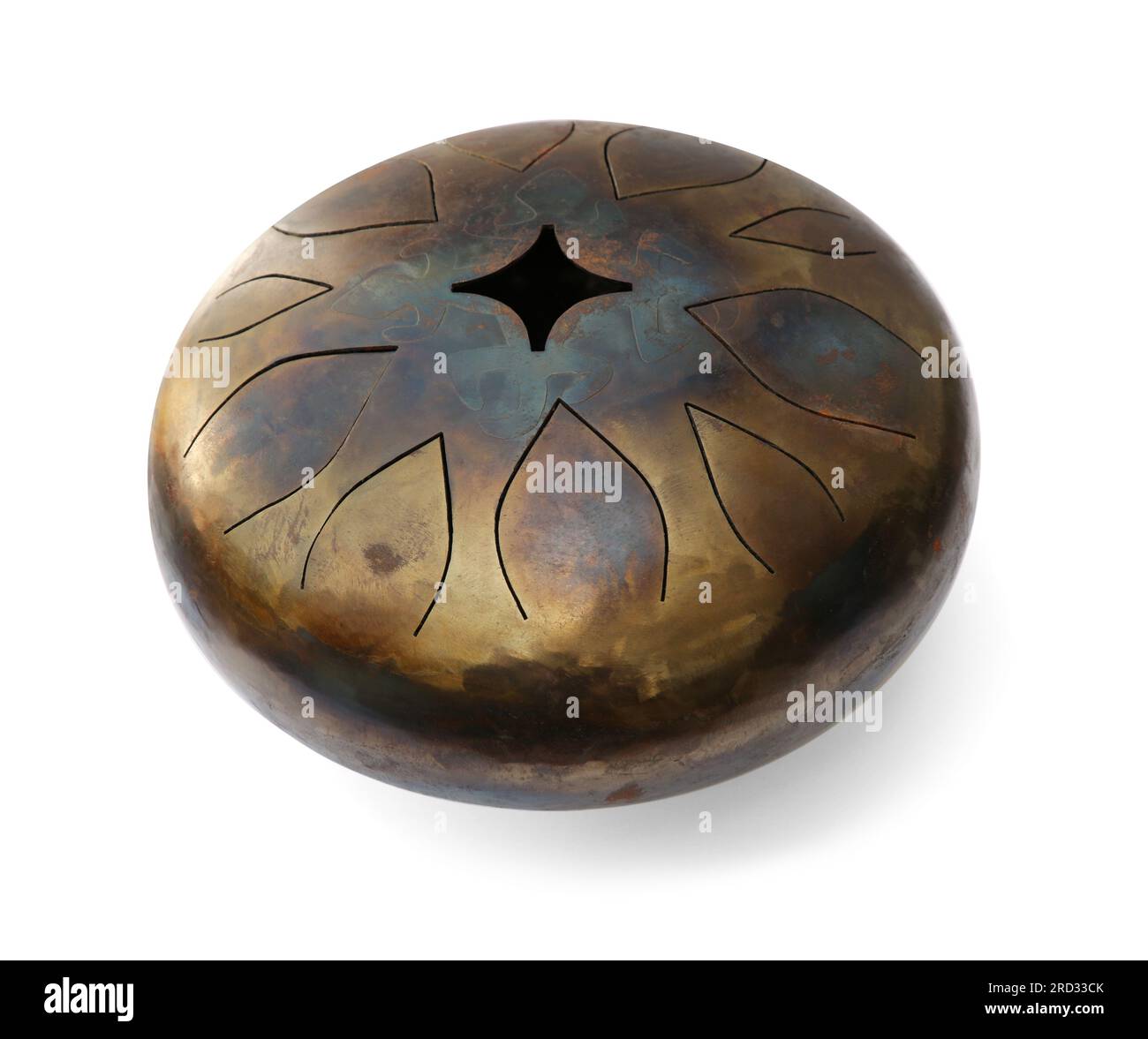 Steel tongue drum isolated on white. Musical instrument Stock Photo Alamy