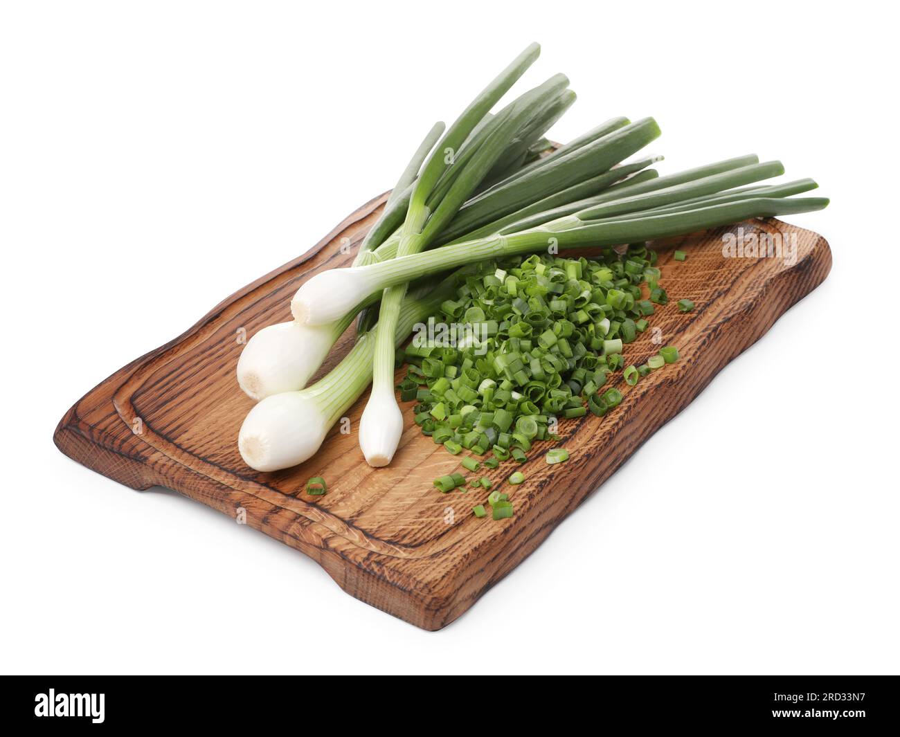 Whole and chopped green onion isolated on white Stock Photo - Alamy