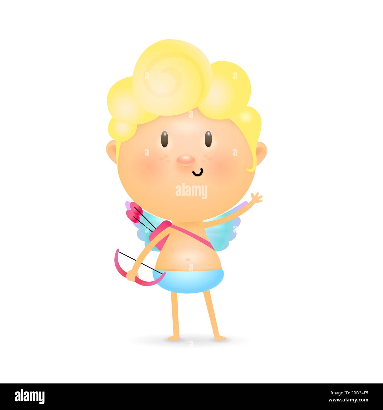 Cute little cupid boy with bow and arrows waving hand Stock Vector ...