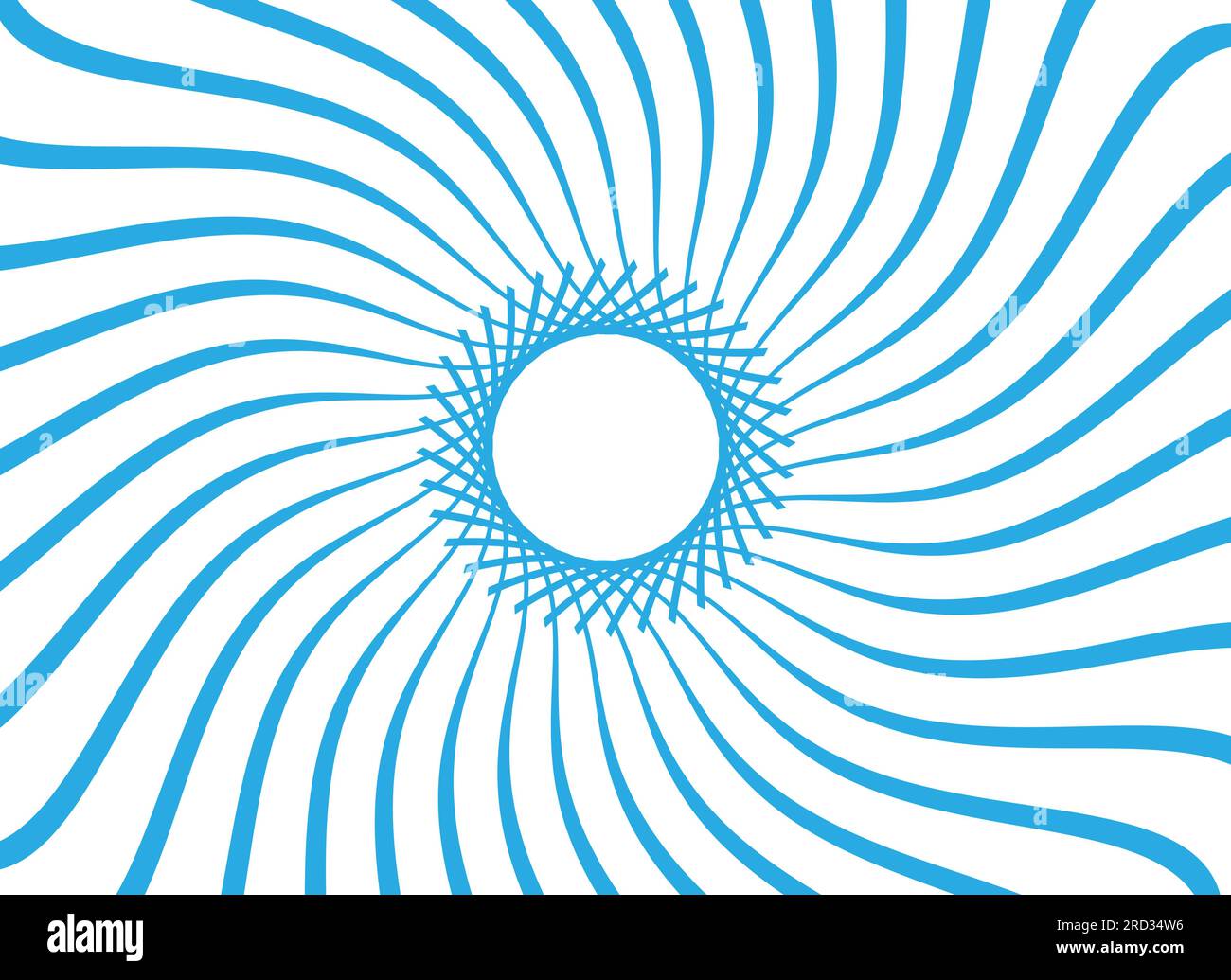 Blue Twirl Sunburst Pattern Abstract Background. Ray. Radial. Vector Illustration Stock Vector