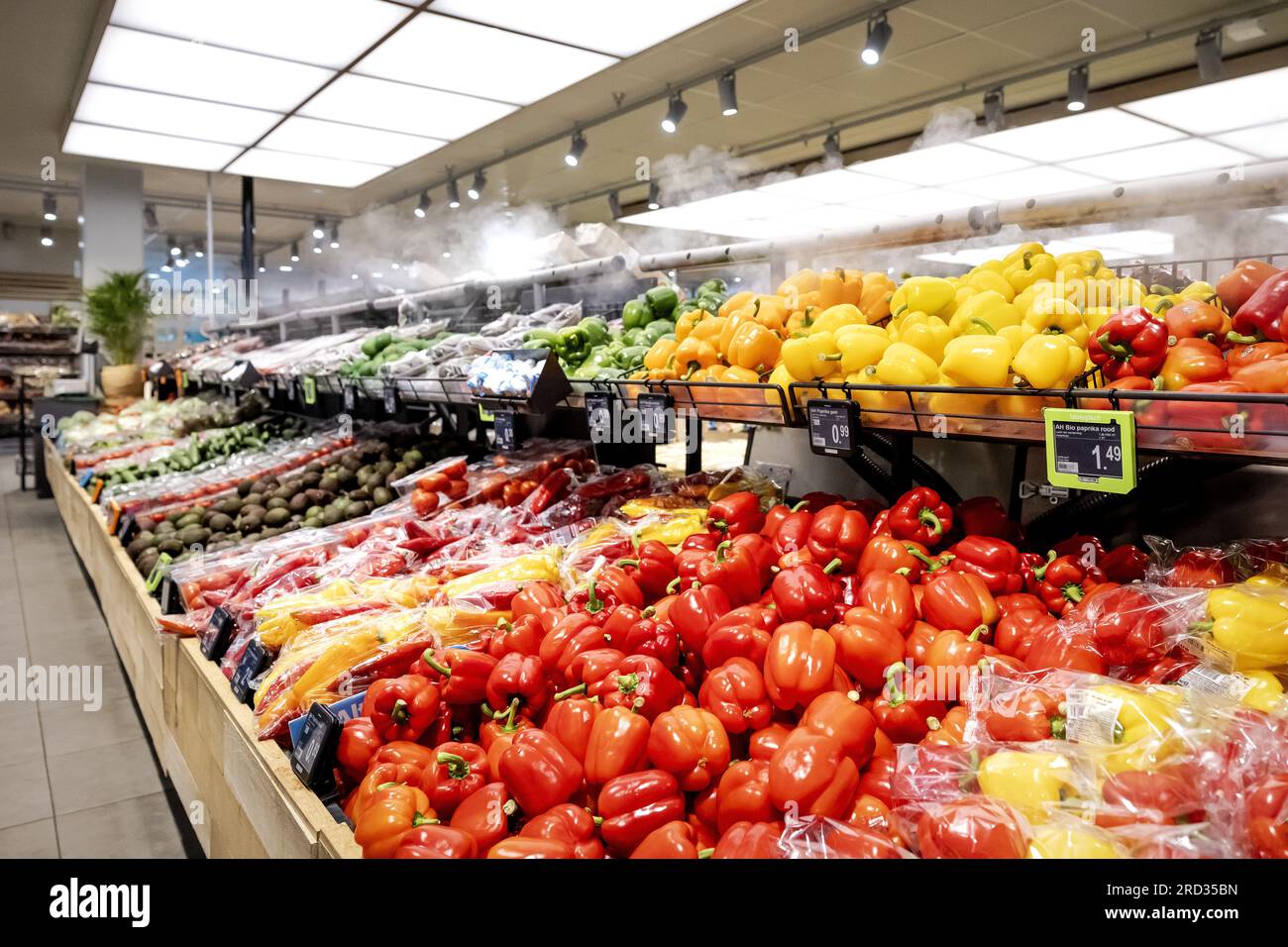 AMSTERDAM Vegetables in the fresh department in an Albert Heijn