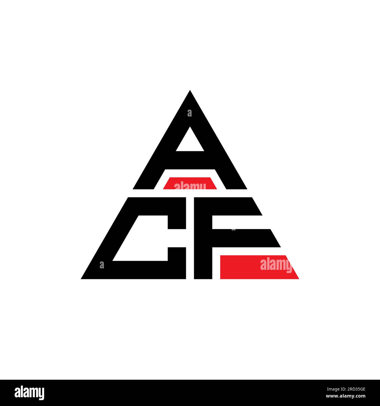 ACF triangle letter logo design with triangle shape. ACF triangle logo