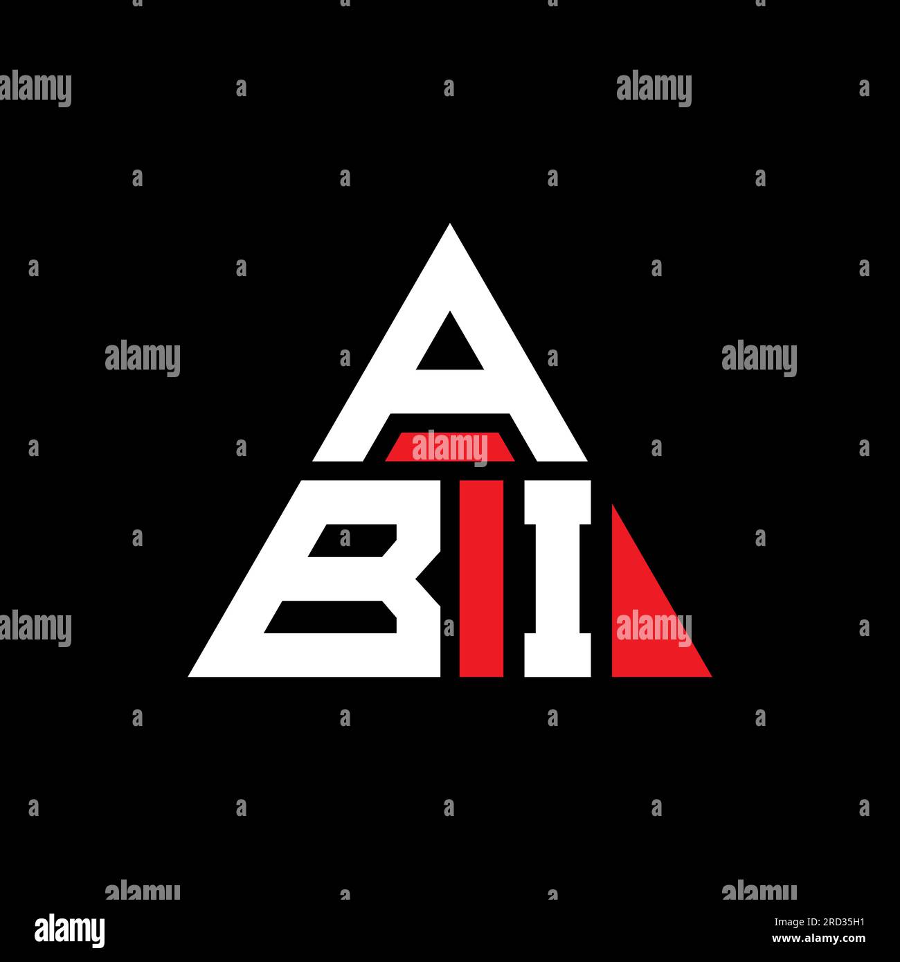 ABI triangle letter logo design with triangle shape. ABI triangle logo design monogram. ABI triangle vector logo template with red color. ABI triangul Stock Vector
