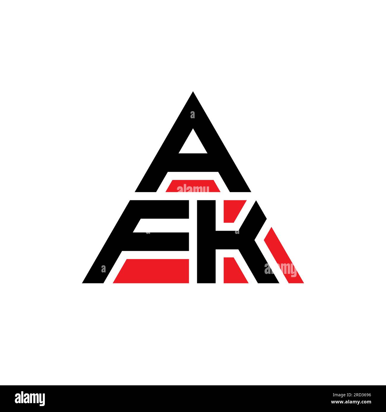 AFK triangle letter logo design with triangle shape. AFK triangle logo design monogram. AFK triangle vector logo template with red color. AFK triangul Stock Vector