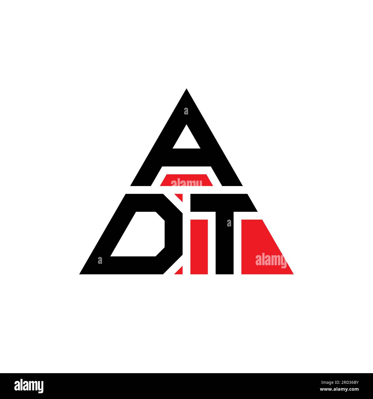 ADT triangle letter logo design with triangle shape. ADT triangle logo