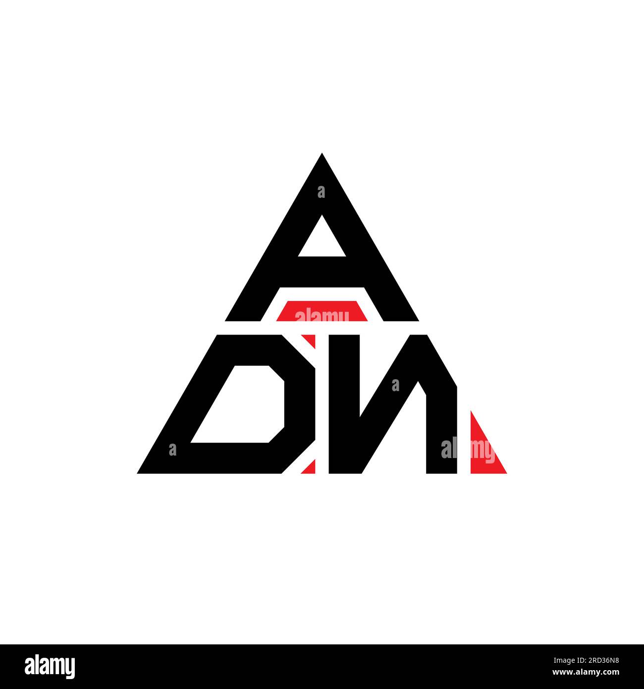 ADN triangle letter logo design with triangle shape. ADN triangle logo