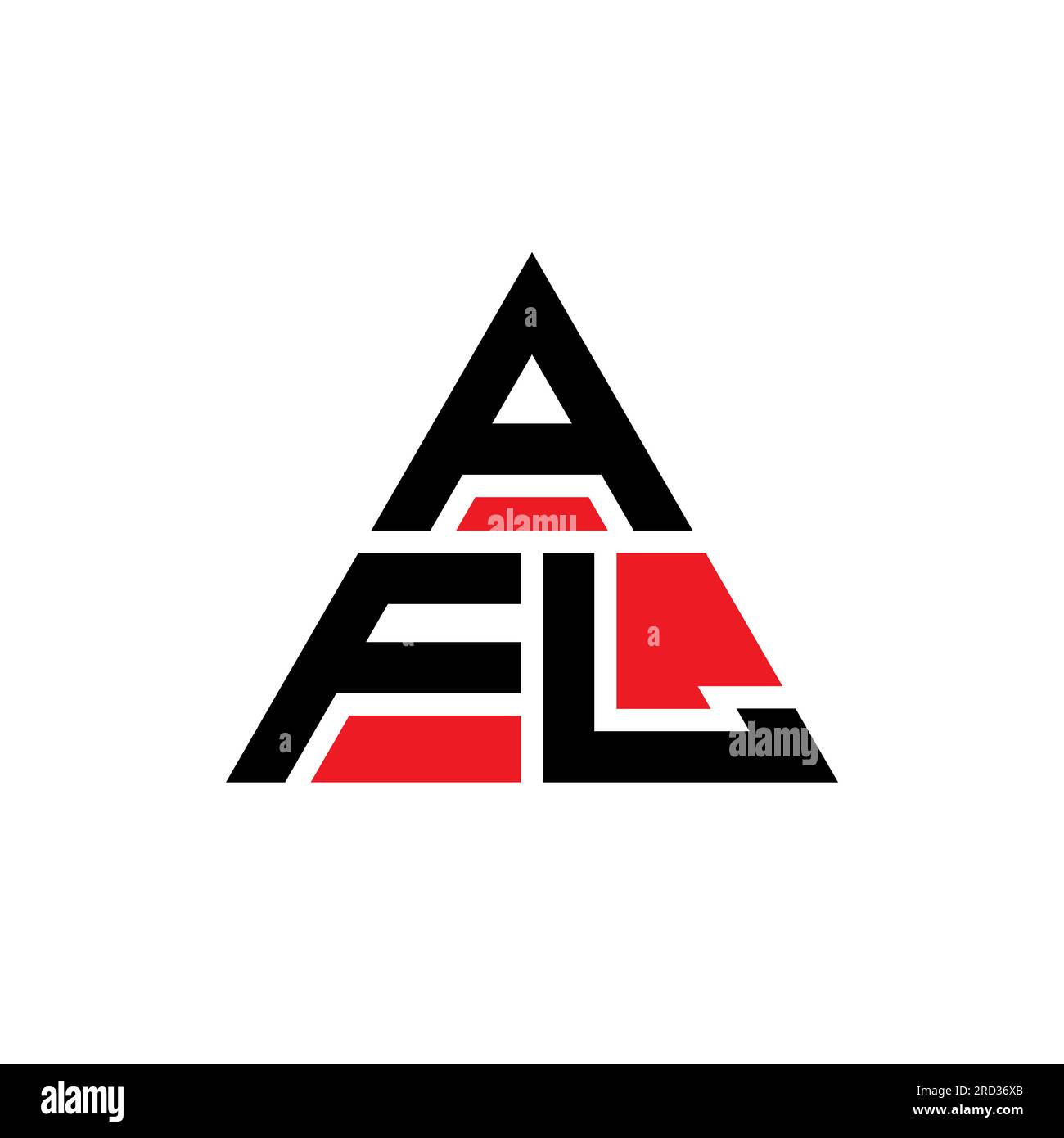 AFL triangle letter logo design with triangle shape. AFL triangle logo design monogram. AFL triangle vector logo template with red color. AFL triangul Stock Vector