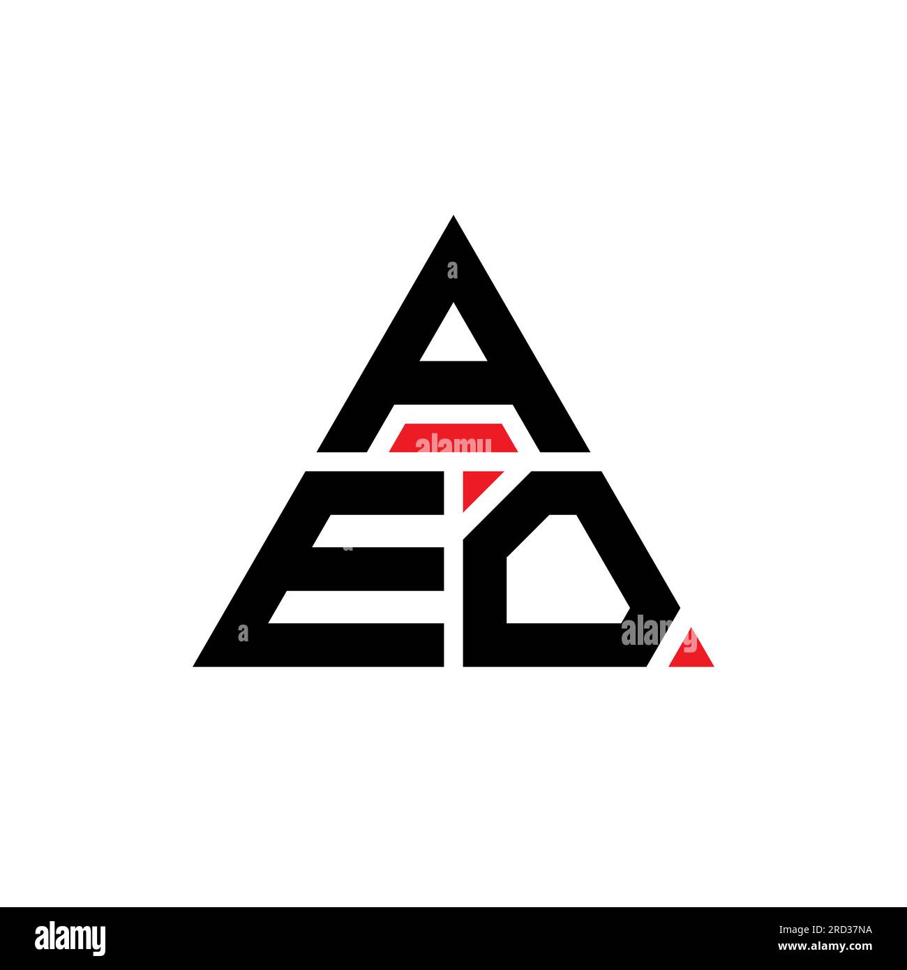 AEO triangle letter logo design with triangle shape. AEO triangle logo design monogram. AEO triangle vector logo template with red color. AEO triangul Stock Vector