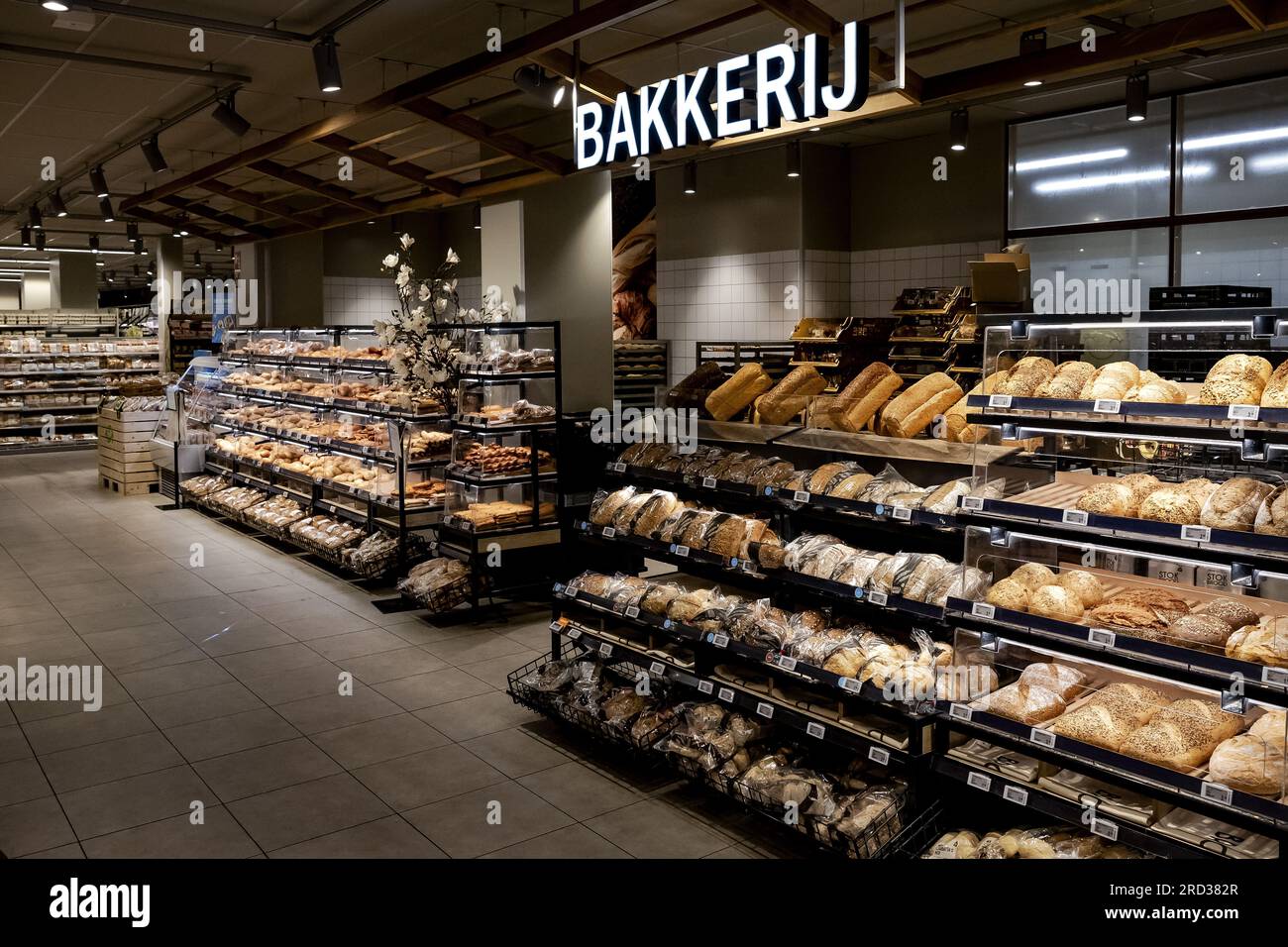 AMSTERDAM Bakery with bread in an Albert Heijn supermarket on