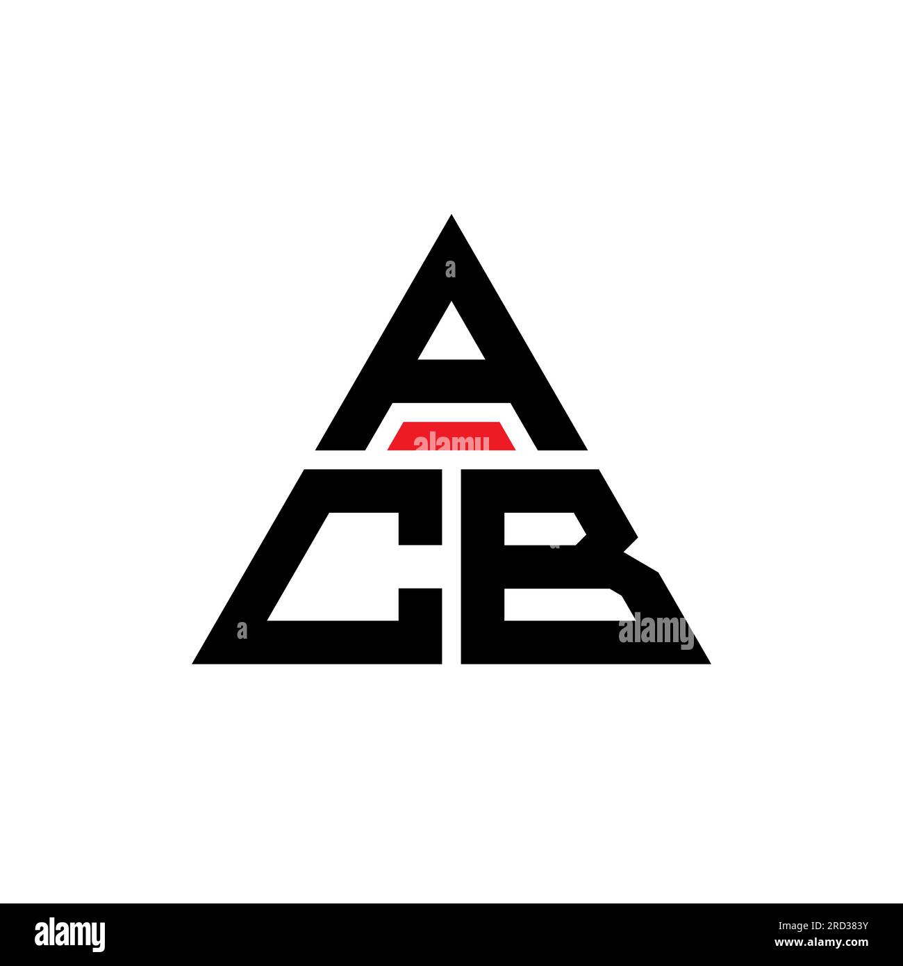 ACB triangle letter logo design with triangle shape. ACB triangle logo design monogram. ACB triangle vector logo template with red color. ACB triangul Stock Vector