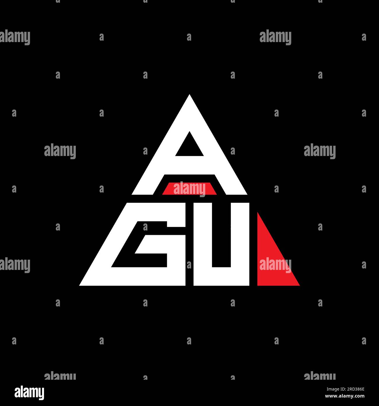 AGU triangle letter logo design with triangle shape. AGU triangle logo