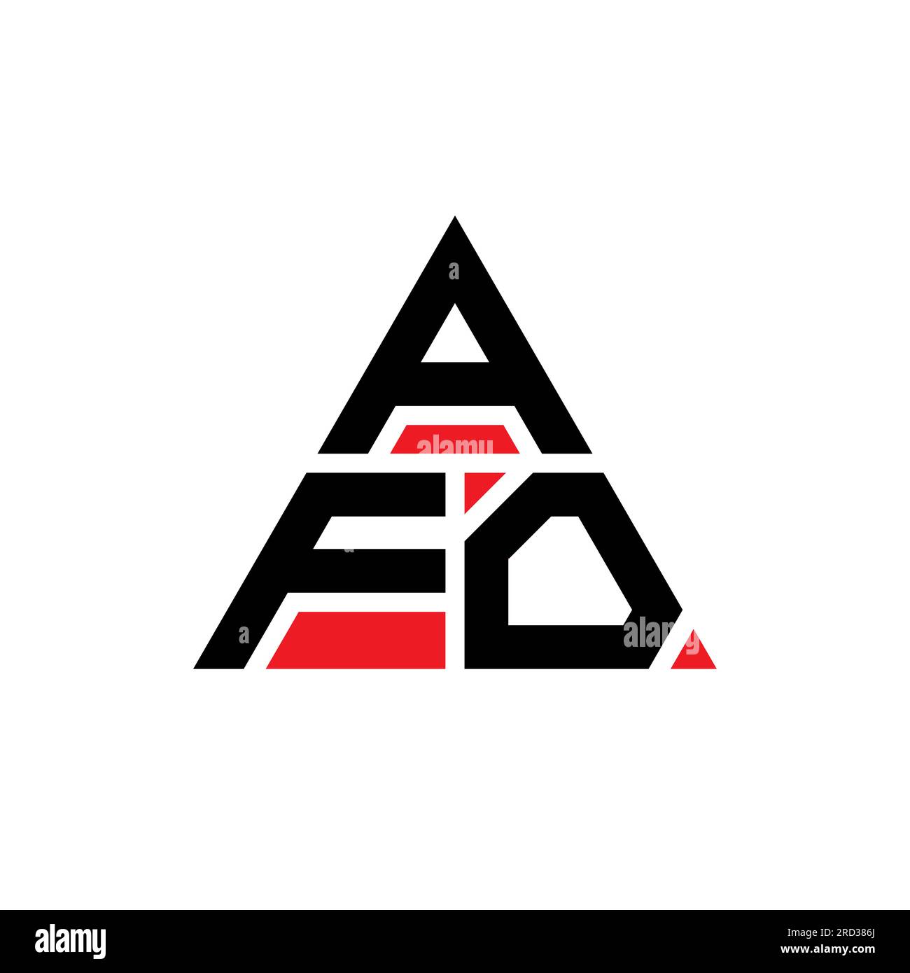 AFO triangle letter logo design with triangle shape. AFO triangle logo design monogram. AFO triangle vector logo template with red color. AFO triangul Stock Vector