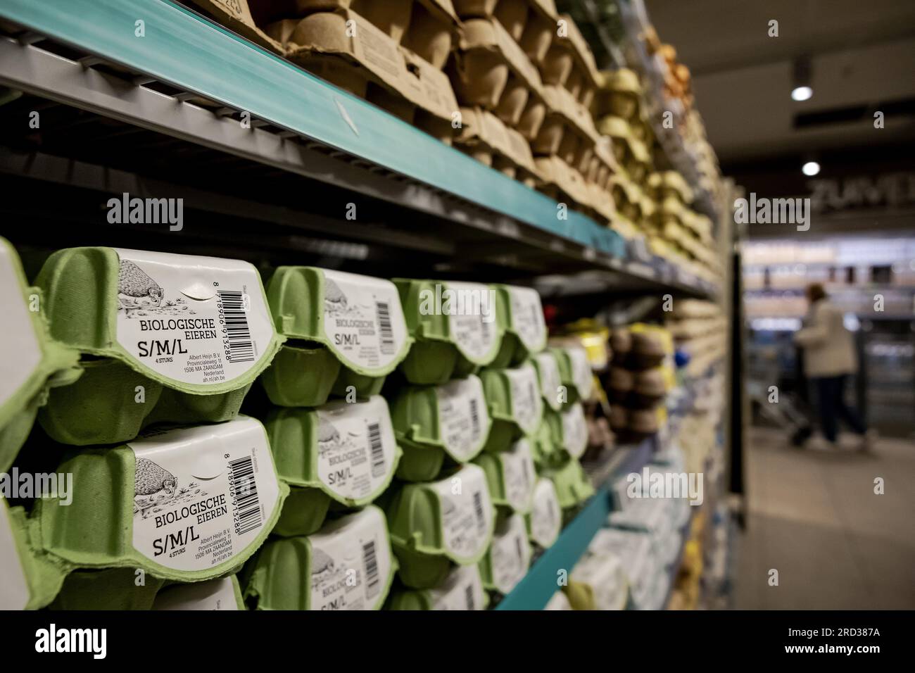 AMSTERDAM Eggs in an Albert Heijn supermarket on Gelderlandplein. ANP