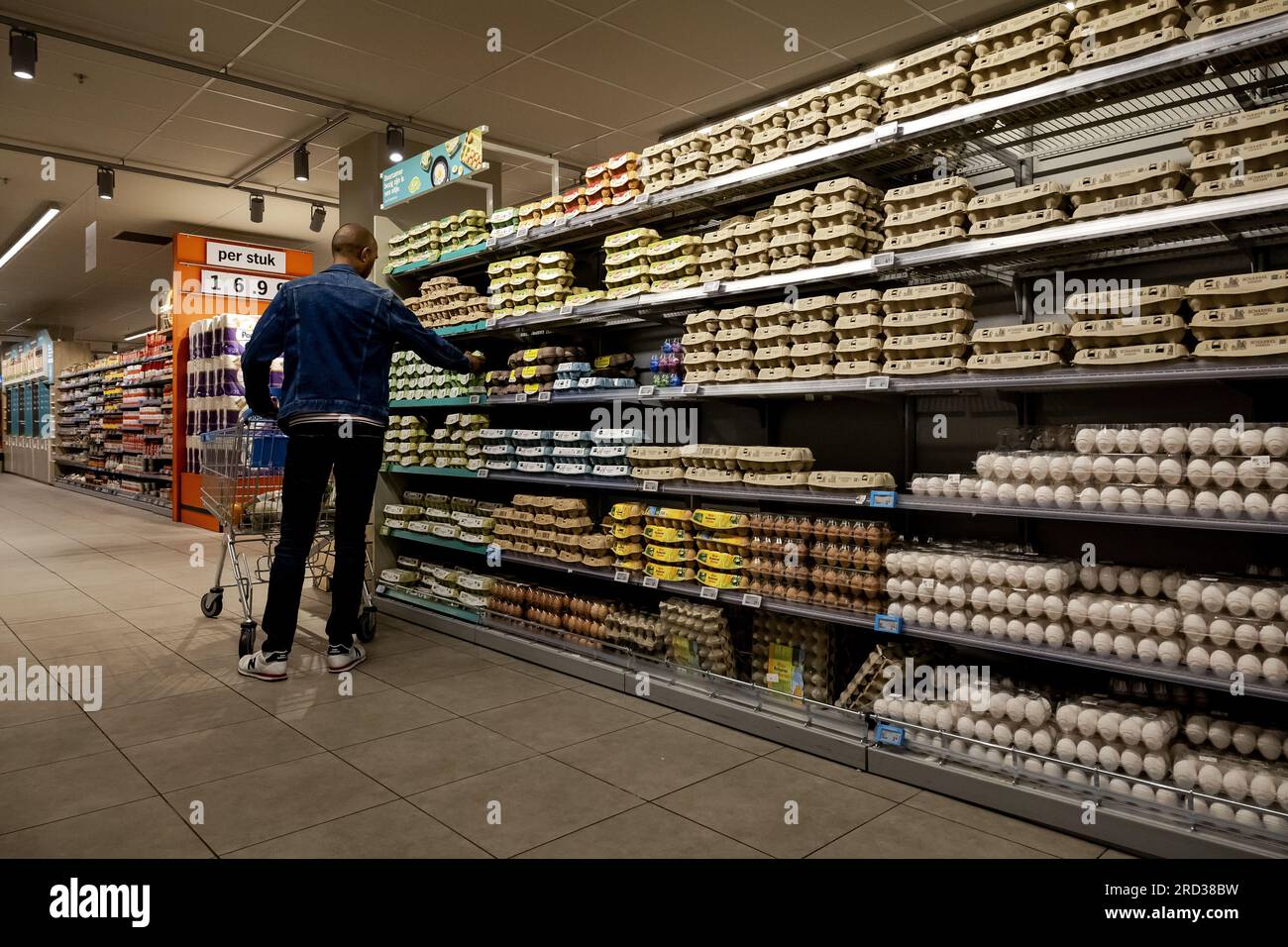 AMSTERDAM Eggs in an Albert Heijn supermarket on Gelderlandplein. ANP
